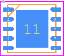 WCDSC006XUMA1 - Infineon PCB footprint - Small Outline No-lead - Small Outline No-lead - PG-WSON-10