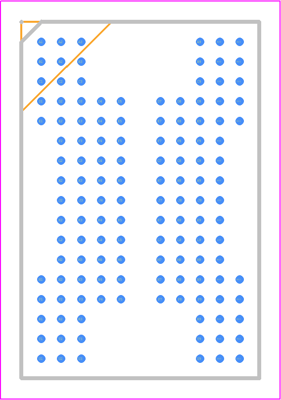 MT29F256G08AUCABJ3-10Z:A - Micron PCB footprint - BGA - BGA - LBGA – 12mm x 18mm