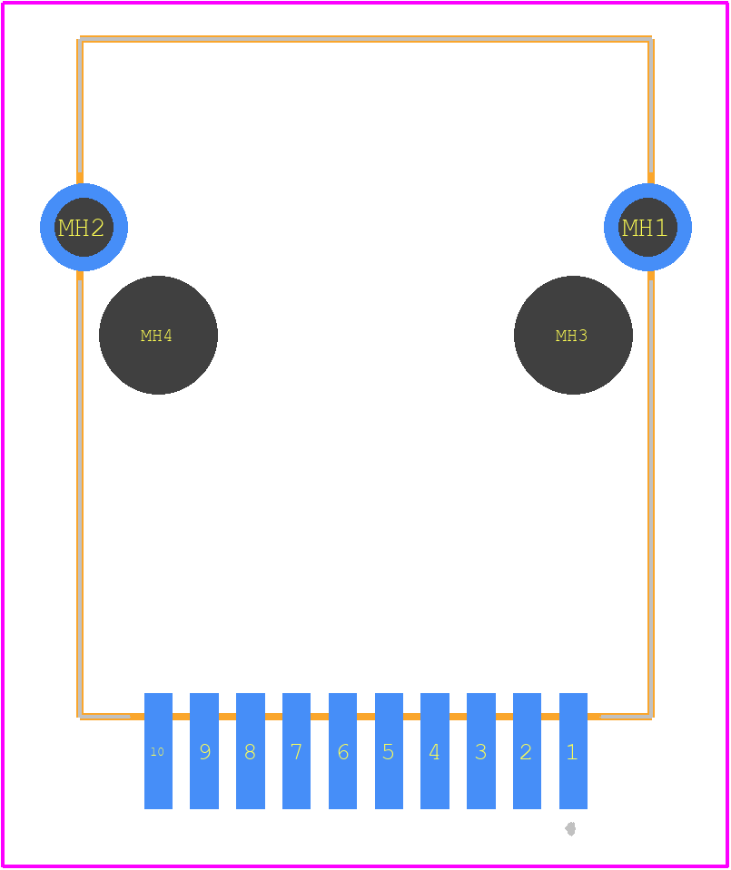 GMX-SMT2-S-1010 - Kycon PCB footprint - Other - Other - GMX-SMT2-S-1010-3