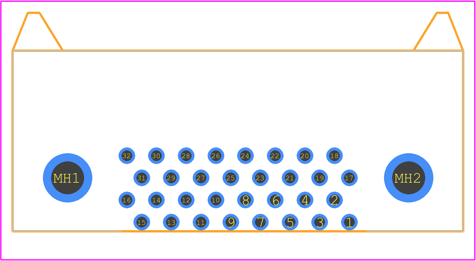 HIF6-32PA-1.27DS(71) - Hirose PCB footprint - Other - Other - HIF6-32PA-1.27DS(71)-3-2020