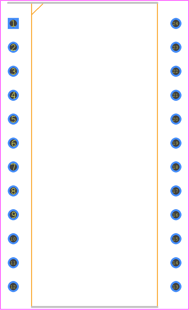 HCC4067BF - STMicroelectronics PCB footprint - Dual-In-Line Packages - Dual-In-Line Packages - 24 pin Ceramic Dip