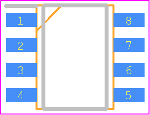 LE25U40CMC-AH - onsemi PCB footprint - Small Outline Packages - Small Outline Packages - SOIC−8 / SOP8J (200 mil) CASE 751CU ISSUE O