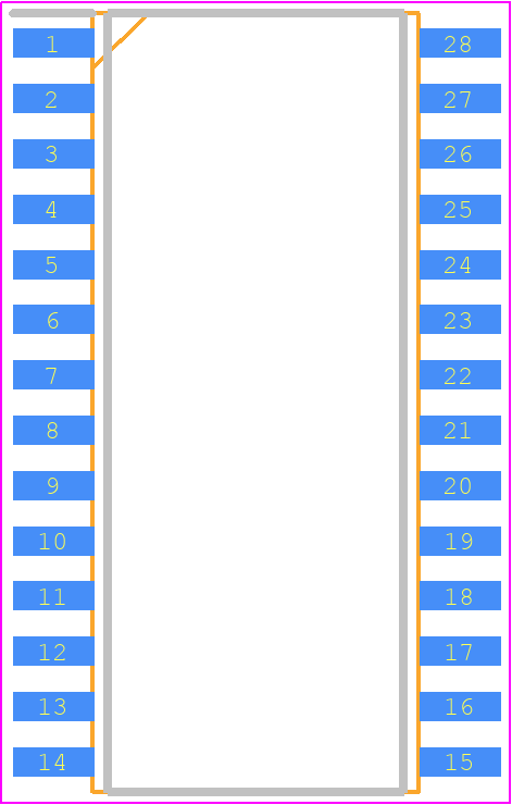 PIC18F27Q84-I/SO - Microchip PCB footprint - Small Outline Packages - Small Outline Packages - (SO)28-Lead(SOIC)