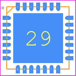 SX1272RF1 - SEMTECH PCB footprint - Quad Flat No-Lead - Quad Flat No-Lead - 28-lead QFN_2021