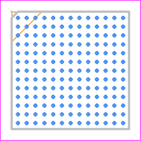 HV583GA-G - Microchip PCB footprint - BGA - BGA - 169-Ball Thin Fine Pitch Ball Grid Array (7G) - 10x10x1.10 mm Body [TFBGA]