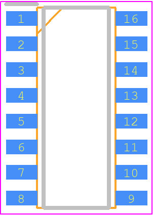 CD4051BCMX - Texas Instruments PCB footprint - Small Outline Packages - Small Outline Packages - 16-Pin SOIC