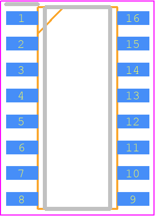 MC14543BDG - Motorola PCB footprint - Small Outline Packages - Small Outline Packages - SOIC−16 CASE 751B−05 ISSUE K