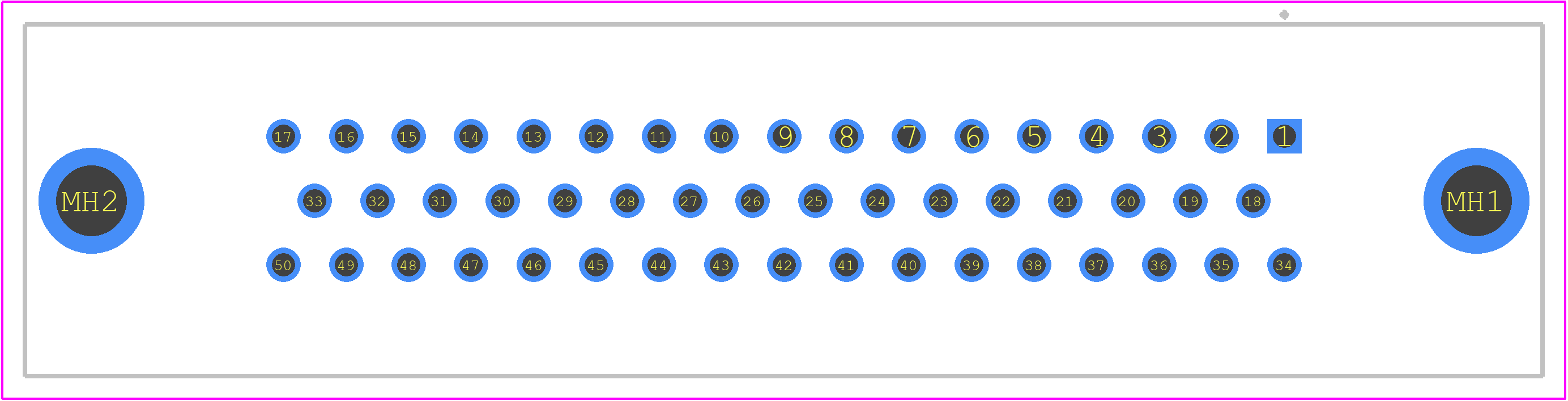 09665116501 - HARTING PCB footprint - Other - Other - D-Sub Female Straight 2.76 x 2.84mm