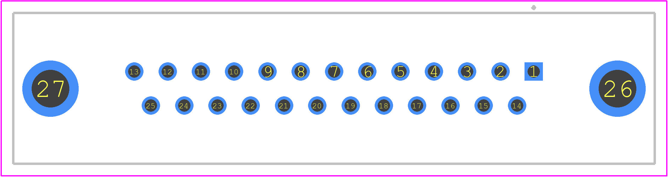 09663557513 - HARTING PCB footprint - Other - Other - D-Sub Female Straight 2.76 x 2.84 25