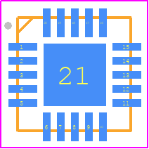 PE42551 - Peregrine Semiconductor PCB footprint - Quad Flat No-Lead - Quad Flat No-Lead - 4x4 QFN