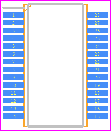 MAX7300AAI+T - Analog Devices PCB footprint - Small Outline Packages - Small Outline Packages - A28+1