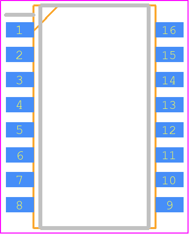 DHA-08TQR - Diptronics PCB footprint - Small Outline Packages - Small Outline Packages - DHA-08TQR