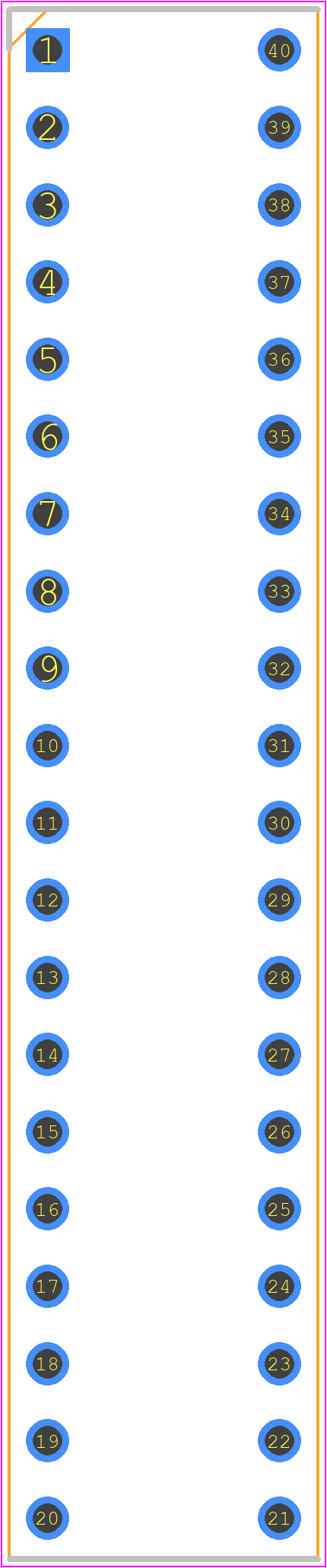 ICH-340-CTT - SAMTEC PCB footprint - Dual-In-Line Sockets - Dual-In-Line Sockets - ICH-340-CTT
