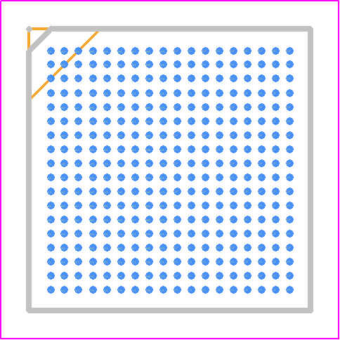 LCMXO3L-2100E-6MG324I - Lattice Semiconductor PCB footprint - BGA - BGA - 324-Ball csfBGA