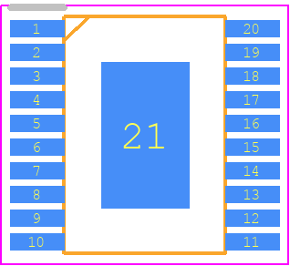 BD9P255EFV-CE2 - ROHM Semiconductor PCB footprint - Small Outline Packages - Small Outline Packages - HTSSOP-20B