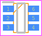 NLVAST4599DTT1G - onsemi PCB footprint - Small Outline Packages - Small Outline Packages - TSOP-6 (CASE 318G-02)