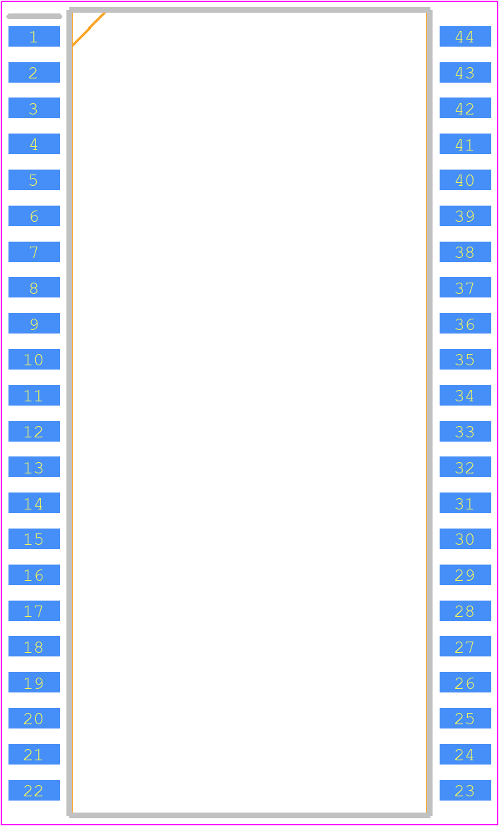 M29F200FB55M3F2 - Alliance Memory PCB footprint - Small Outline Packages - Small Outline Packages - 44-Lead Small-Outline – 500 Mil