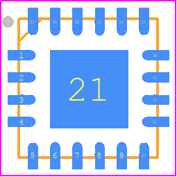 SI3406-A-GMR - Silicon Labs PCB footprint - Quad Flat No-Lead - Quad Flat No-Lead - 20-Pin, QFN