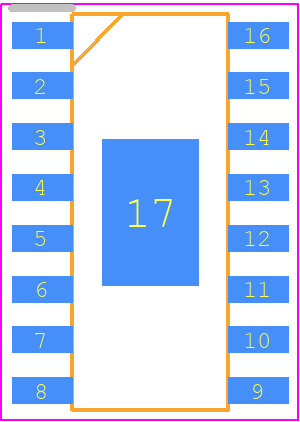 SI3201-FSR - Silicon Labs PCB footprint - Small Outline Packages - Small Outline Packages - soic16 pin