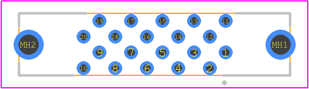 FX4C2-20S-1.27DSAL(71) - Hirose PCB footprint - Other - Other - FX4C2-20S-1.27DSAL(71)-1