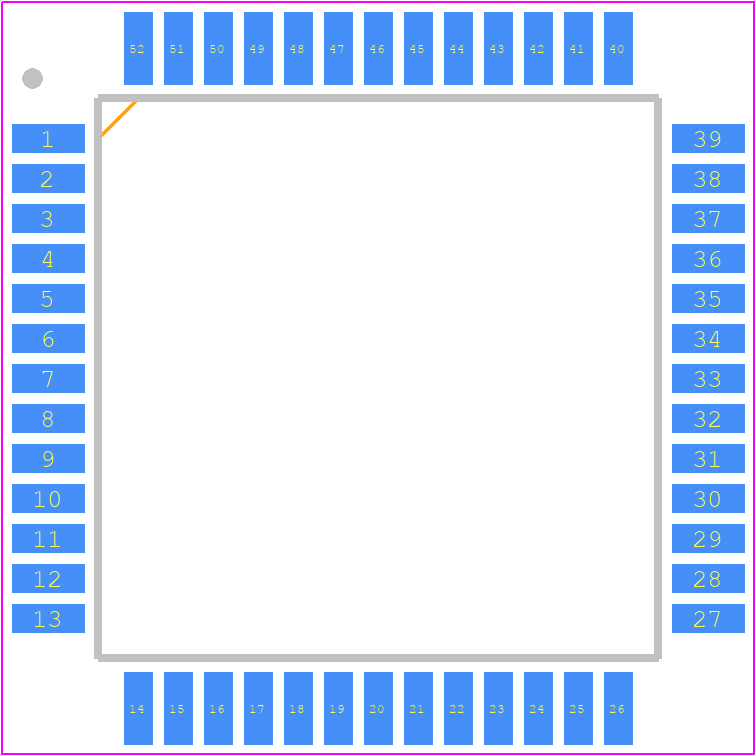 HT1622(52QFP-A) - Holtek PCB footprint - Quad Flat Packages - Quad Flat Packages - HT1622