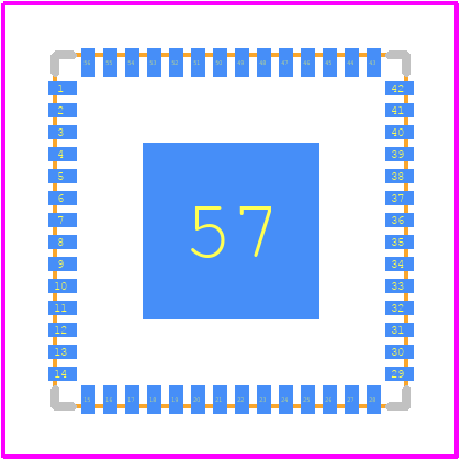 PI3HDX412BDZBEX - Diodes Incorporated PCB footprint - Other - Other - 56 Contact TQFN