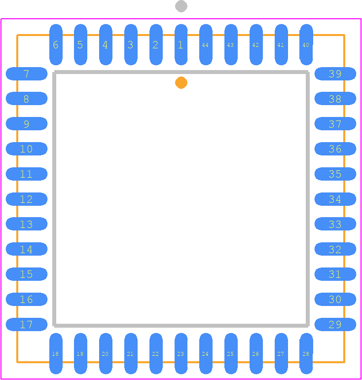 MSM80C154SJS - OKI PCB footprint - Plastic Leaded Chip Carrier - Plastic Leaded Chip Carrier - QFJ44-P-S650-1.27