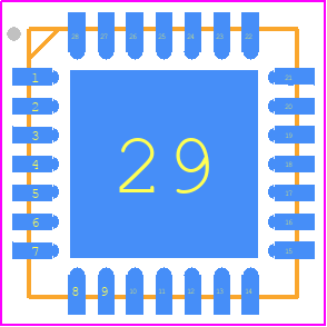 PIC18F27Q84-I/5N - Microchip PCB footprint - Quad Flat No-Lead - Quad Flat No-Lead - (5N) - 6x6x1.0 mm Body [VQFN]