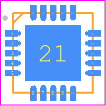 MASW-011060-TR0500 - MACOM PCB footprint - Quad Flat No-Lead - Quad Flat No-Lead - Lead Free 4 mm 20-Lead HQFN†