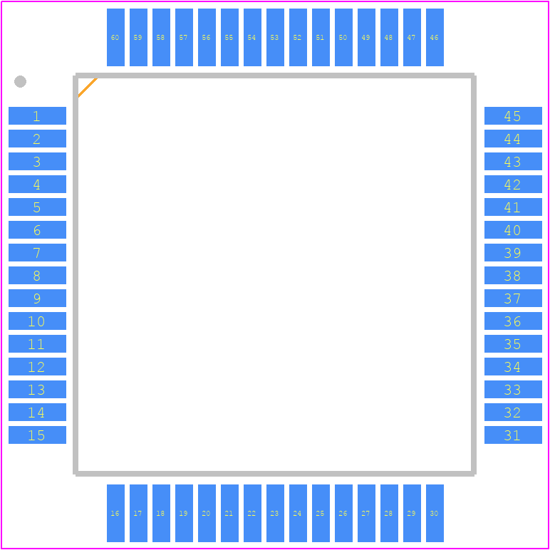 S1D13305F00B - Epson Timing PCB footprint - Quad Flat Packages - Quad Flat Packages - QFP6-60 pin-2021