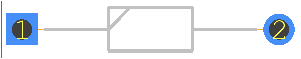 JANTXV1N5620 - Microchip PCB footprint - Diodes, Axial Diameter Horizontal Mounting - Diodes, Axial Diameter Horizontal Mounting - JANTXV1N5620-1