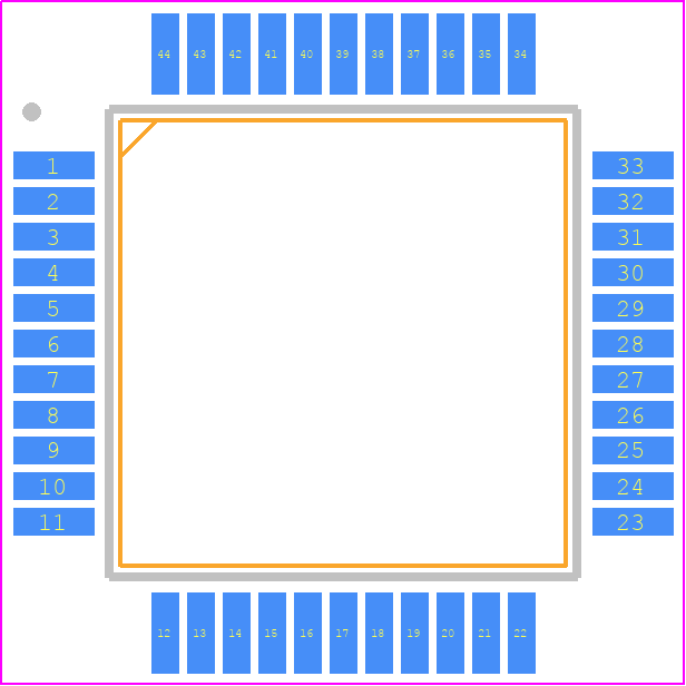 DEI1016A - Device Engineering Incorporated PCB footprint - Quad Flat Packages - Quad Flat Packages - 4 4 PQFP