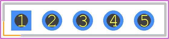 FH-1X05SG - Useconn Electronics PCB footprint - Header, Receptacle - Straight PTH Box - Header, Receptacle - Straight PTH Box - FH-1X05SG