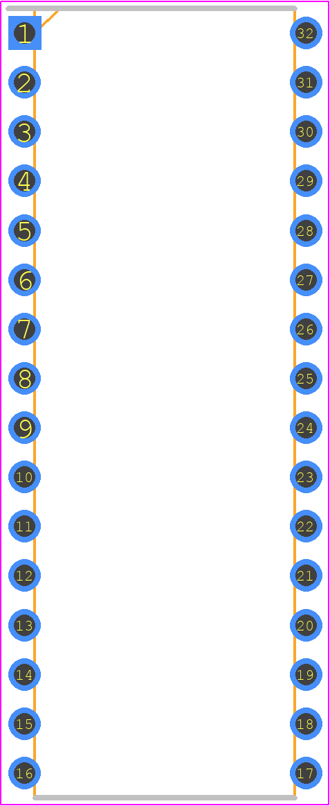 STM8S105K6B6 - STMicroelectronics PCB footprint - Dual-In-Line Packages - Dual-In-Line Packages - SDIP32_2026