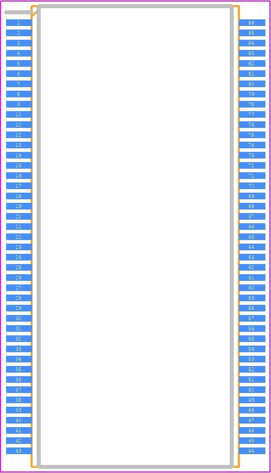 K4S643232C-TC80 - SAMSUNG PCB footprint - Small Outline Packages - Small Outline Packages - 86-TSOP2-400F