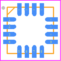 AD8426ACPZ-R7 - Analog Devices PCB footprint - Quad Flat No-Lead - Quad Flat No-Lead - CP-16-19 (LFCSP)