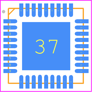 LAN8700I-AEZG - SMSC PCB footprint - Quad Flat No-Lead - Quad Flat No-Lead - 36-Pin QFN Package Outline, 6 x 6 x 0.90 mm Body (Lead-Free)