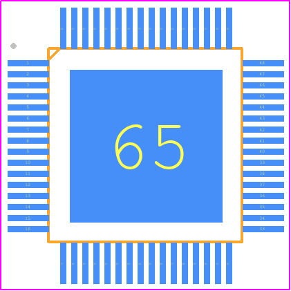 5M40ZE64C5N - Intel PCB footprint - Quad Flat Packages - Quad Flat Packages - 64-Pin Plastic Enhanced Quad Flat (EQFP) - Wire Bond - A:1.20 - D2:4.5