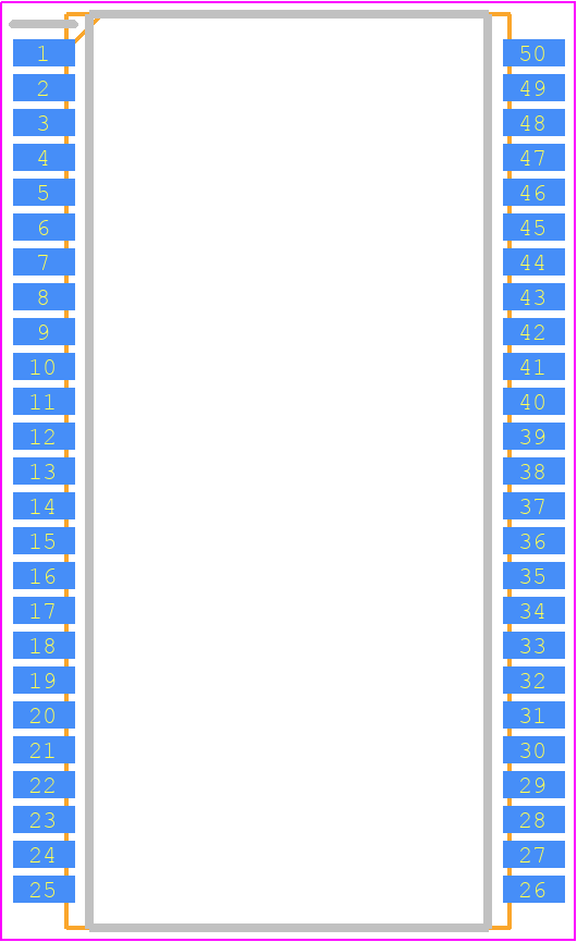MT4LC4M16R6TG-5 - Micron PCB footprint - Small Outline Packages - Small Outline Packages - 50-PIN PLASTIC TSOP (400 mil)
