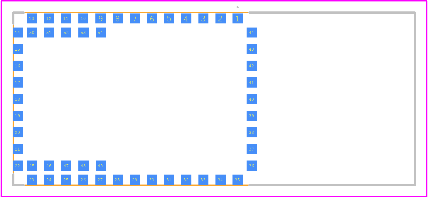 ISM4343-WBM-L54-C - Inventek Systems PCB footprint - Other - Other - 14.5 x 34mm 54 Pad LGA