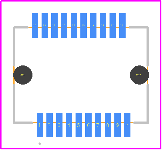 UE76-3GA20-3600T - Amphenol PCB footprint - Other - Other - UE76-3GA20-3600T-3