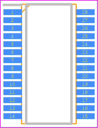 TRS3243CPW - Texas Instruments PCB footprint - Small Outline Packages - Small Outline Packages - PW(R-PDSO-G28)