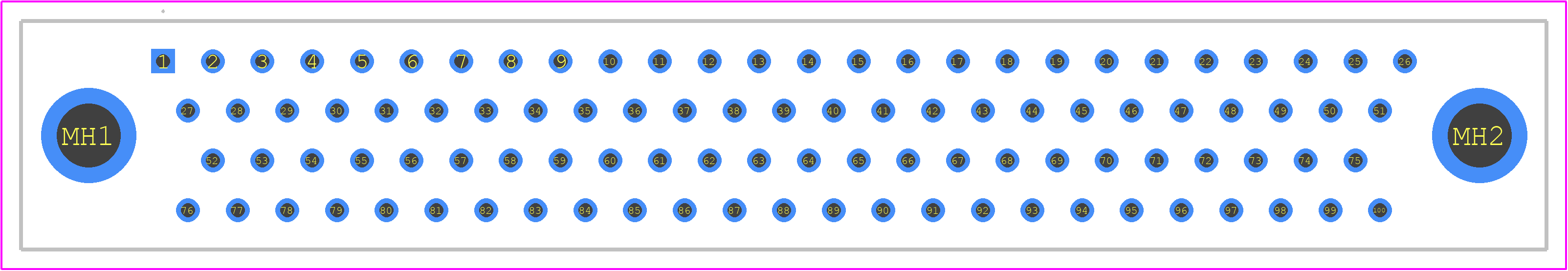 MDM-100PBS - ITT CANNON PCB footprint - Other - Other - MDM-100PBS-2