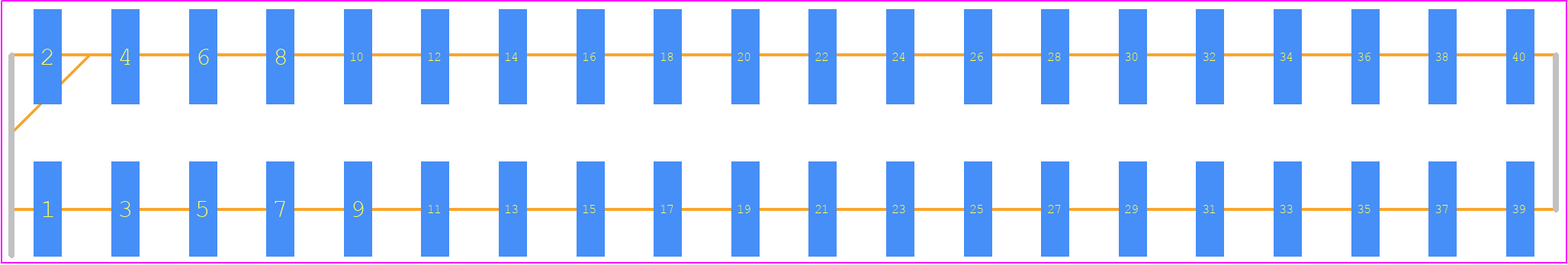 HW-20-08-G-D-285-SM - SAMTEC PCB footprint - Header, Unshrouded - Straight SMD Pin - Header, Unshrouded - Straight SMD Pin - HW-20-08-G-D-285-SM_2021_1