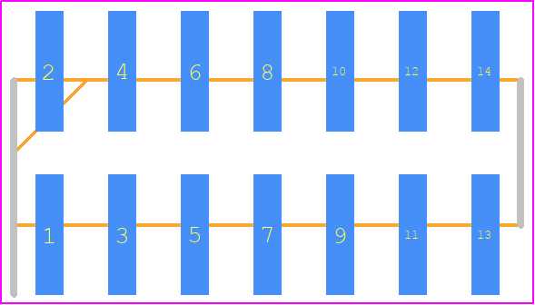 MMT-107-01-F-DV - SAMTEC PCB footprint - Header, Unshrouded - Straight SMD Pin - Header, Unshrouded - Straight SMD Pin - MMT-107-01-F-DV