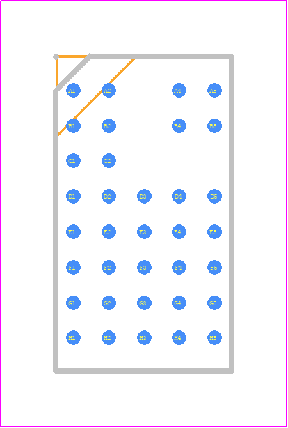 LTM8029EY#PBF - Analog Devices PCB footprint - BGA - BGA - BGA Package 35-Lead (11.25mm × 6.25mm × 3.42mm)