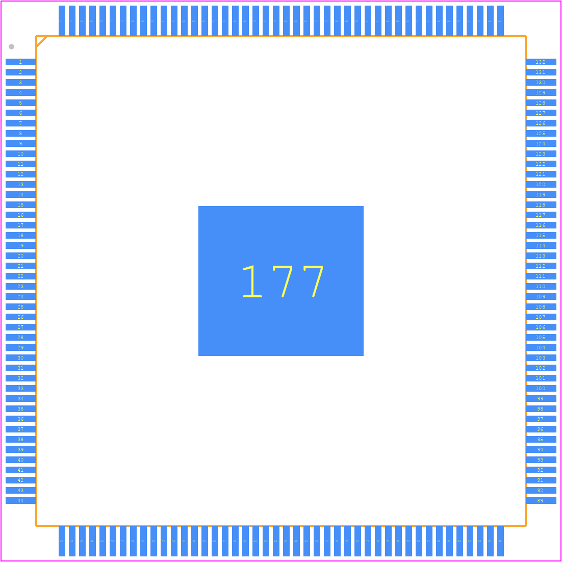 F28384SPTPS - Texas Instruments PCB footprint - Quad Flat Packages - Quad Flat Packages - PTP0176F