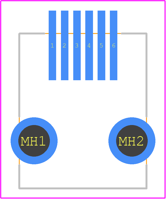 95003-6664 - Molex PCB footprint - Other - Other - 95003-6664-3