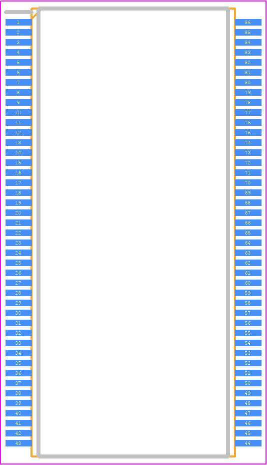 W9864G2JH-6I - Winbond PCB footprint - Small Outline Packages - Small Outline Packages - 86L 400 MIL