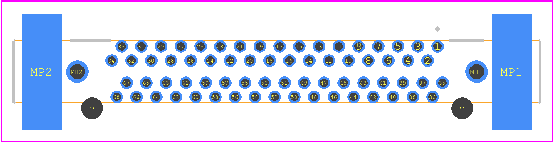 780389-01 - Honda Connectors PCB footprint - Other - Other - 780389-01-2